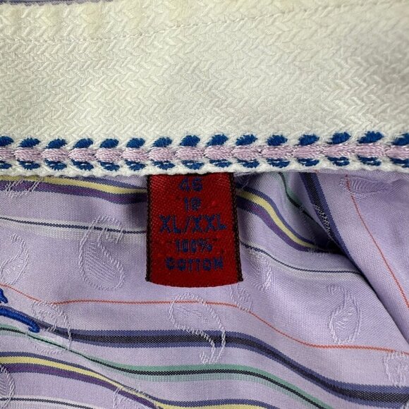 Robert Graham Button Up Long Sleeve Purple Shirt Men’s Size XL - Picture 6 of 13